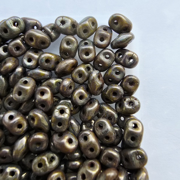 Superduo 2,5x5 mm LG53410 Opaque Olivine-Bronze Picasso