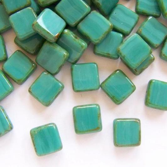 Gibigyongy.hu - Table Cut Square 10 mm Turquoise Travertin