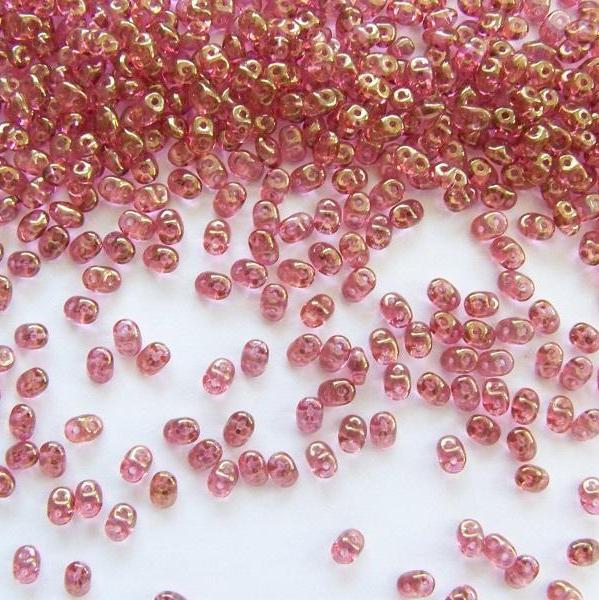 Superduo 2,5x5 mm LK00030 Luster-Pink