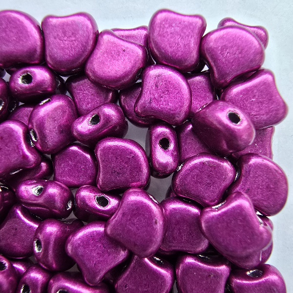 Ginko 7,5x7,5 mm 08A04 Sueded Gold Fuchsia Red