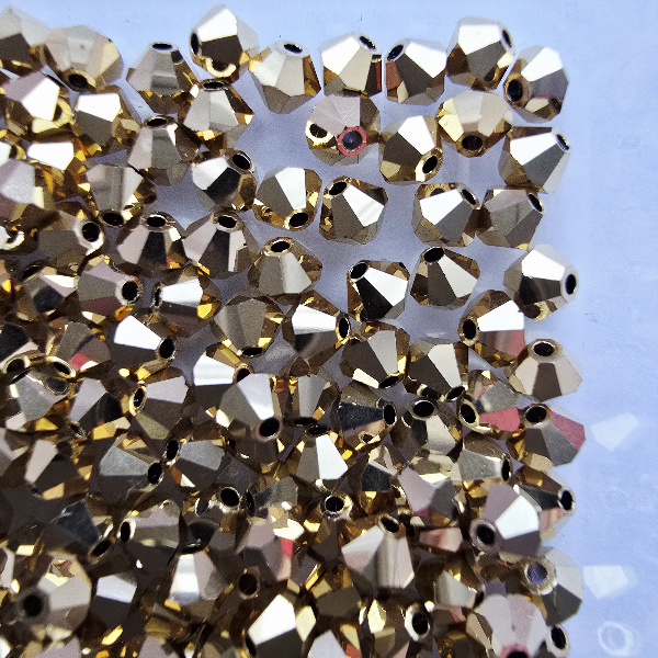 Gibigyongy.hu - PRECIOSA bicone gyöngy 4 mm Crystal Aurum Full