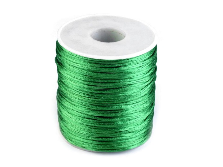 Szatén szál 1 mm alma zöld