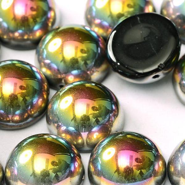 Gibigyongy.hu - Dome Bead 10x6 mm Jet Vitral