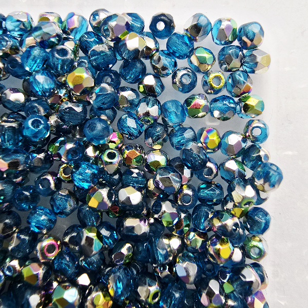 Gibigyongy.hu - Cseh Csiszolt 3 mm V60040 Dark-Vitral Aquamarine