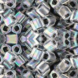 Gibigyongy.hu - TOHO cube 4 mm Inside-Color Rainbow Crystal/Opaque Gray Lined 783