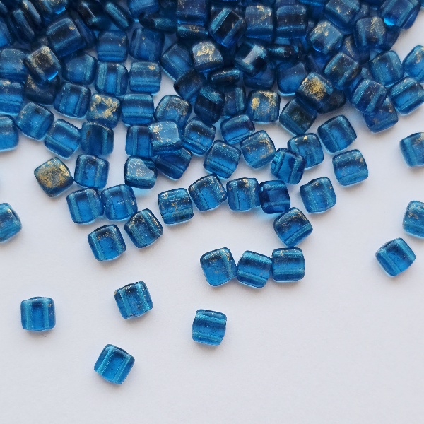 Gibigyongy.hu - Cseh TILE 6x6 mm GM60080 Gold Marble - Capri Blue