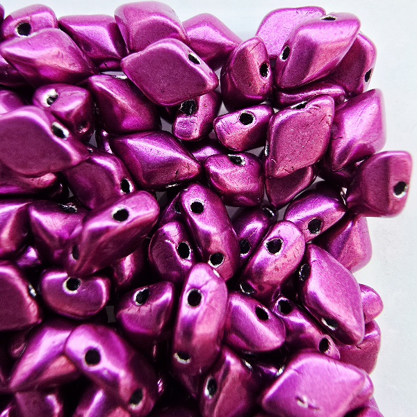 GemDuo 8x5 mm 08A04 Sueded Gold Fuchsia Red