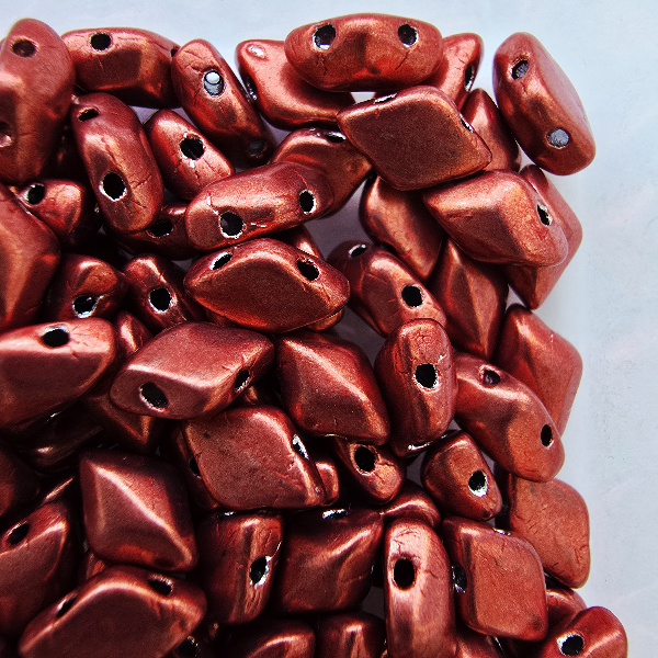 GemDuo 8x5 mm 08A07 Sueded Gold Samba Red