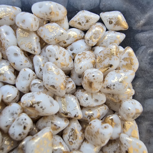 GemDuo 8x5 mm S22C03000 Gold Splash - White