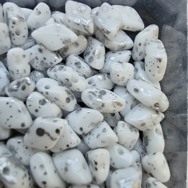 GemDuo 8x5 mm  S23C03000 Silver Splash - White