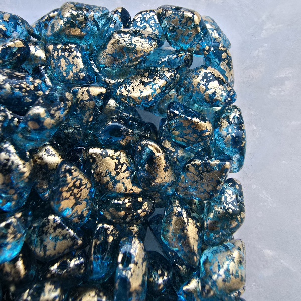 GemDuo 8x5 mm S22C60020 Gold Splash - Aquamarine