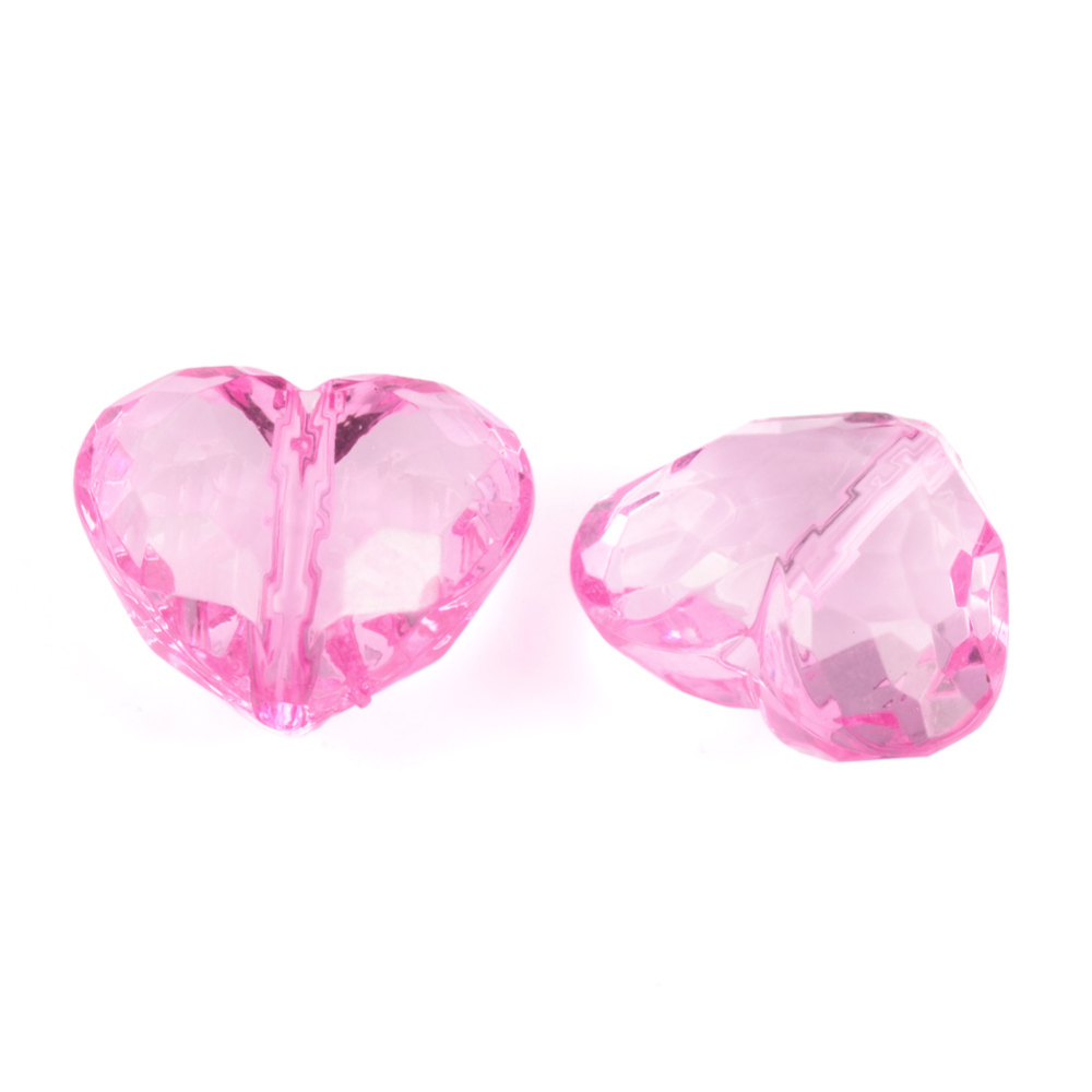 Akrill Szív 28,5 mm Pink