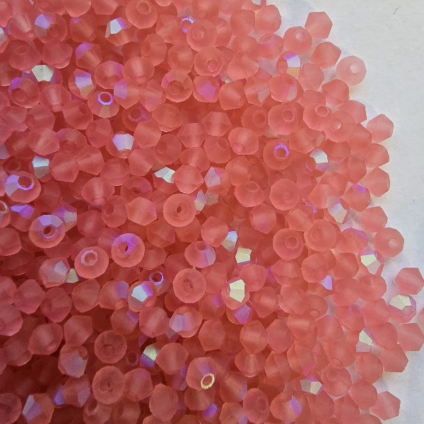 Gibigyongy.hu - PRECIOSA bicone gyöngy 3 mm Rose Peach AB Matt