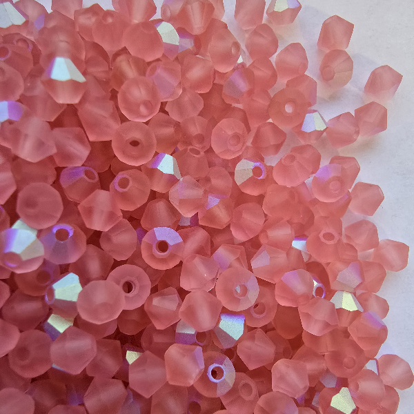 Gibigyongy.hu - PRECIOSA bicone gyöngy 4 mm Rose Peach AB Matt