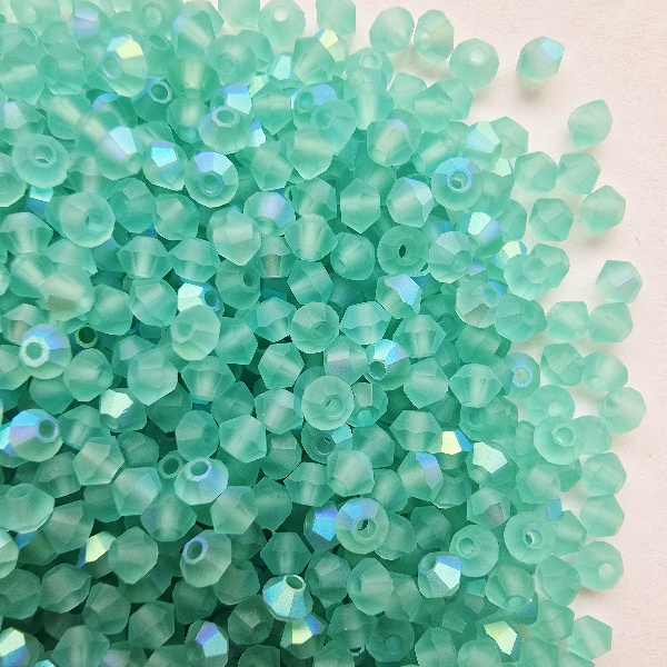 Gibigyongy.hu - PRECIOSA bicone gyöngy 3 mm Caribbean Sea AB Matt