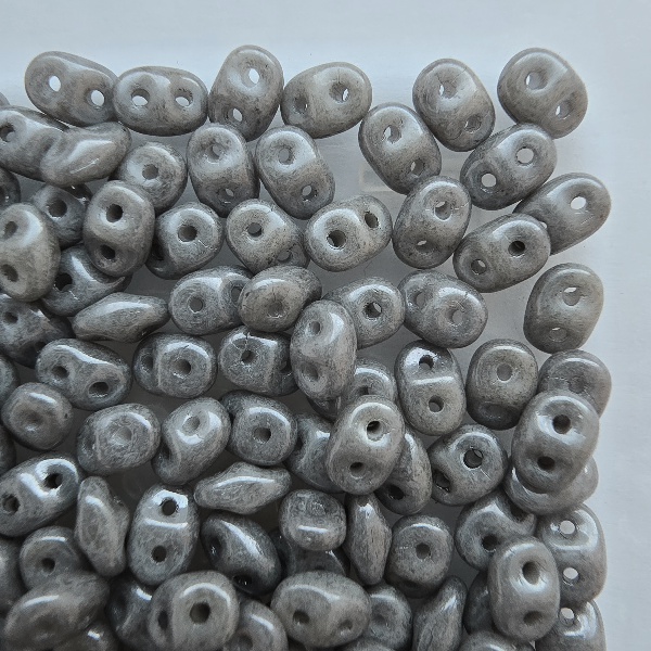 SuperDuo 2,5x5 mm 14449WH Luster-Opaque Gray 