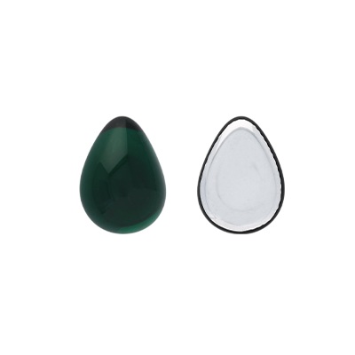 Gibigyongy.hu - Kaboson üveg Pear 18x13 mm SF50740 Dk. Emerald - Silver Folied