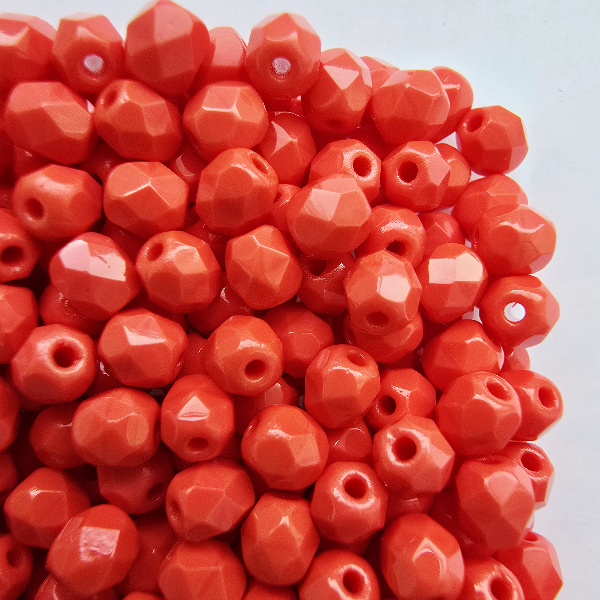 Gibigyongy.hu - Cseh Csiszolt 4 mm 93400 Opaque Coral