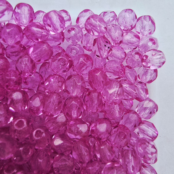 Gibigyongy.hu - Cseh Csiszolt 4 mm 01192 Transparent Solgel Pink