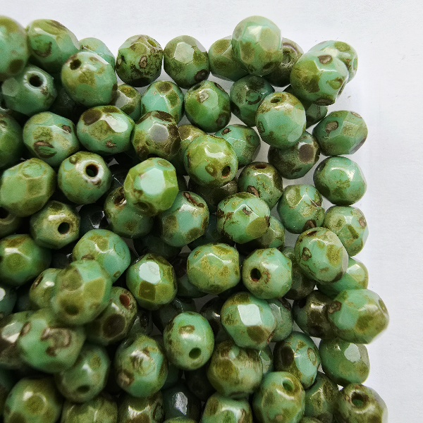 Gibigyongy.hu - Cseh Csiszolt 4 mm T53130 Turquoise - Picasso