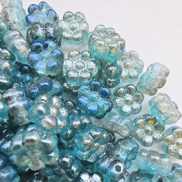 Gibigyongy.hu - Préselt Virág 4x8 mm 48803CR Space Color Aqua/Grey