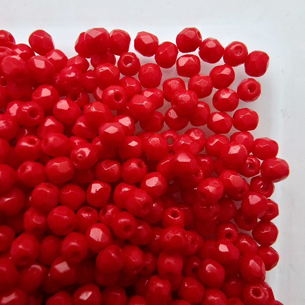 Gibigyongy.hu - Cseh Csiszolt 3 mm 93200 Opaque Red