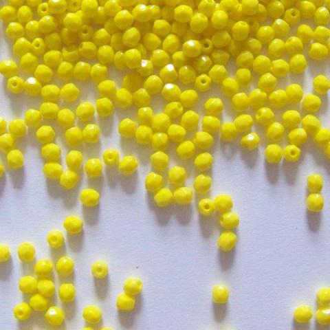 Gibigyongy.hu - Cseh Csiszolt 3 mm 83120 Opaque - Yellow